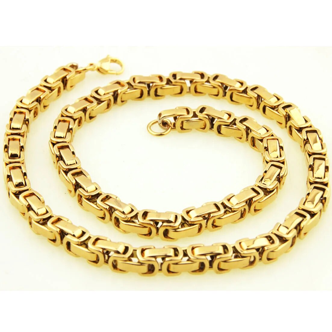 Tisnium-collar de cadena de acero inoxidable para hombre, colgante Punk bizantino, accesorios de joyería masculina, Color dorado, 8mm, nueva moda