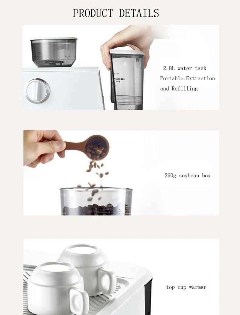 Cafetera Espresso eléctrica semiautomática, máquina de café profesional con temperatura ajustable de 58mm, 19bar