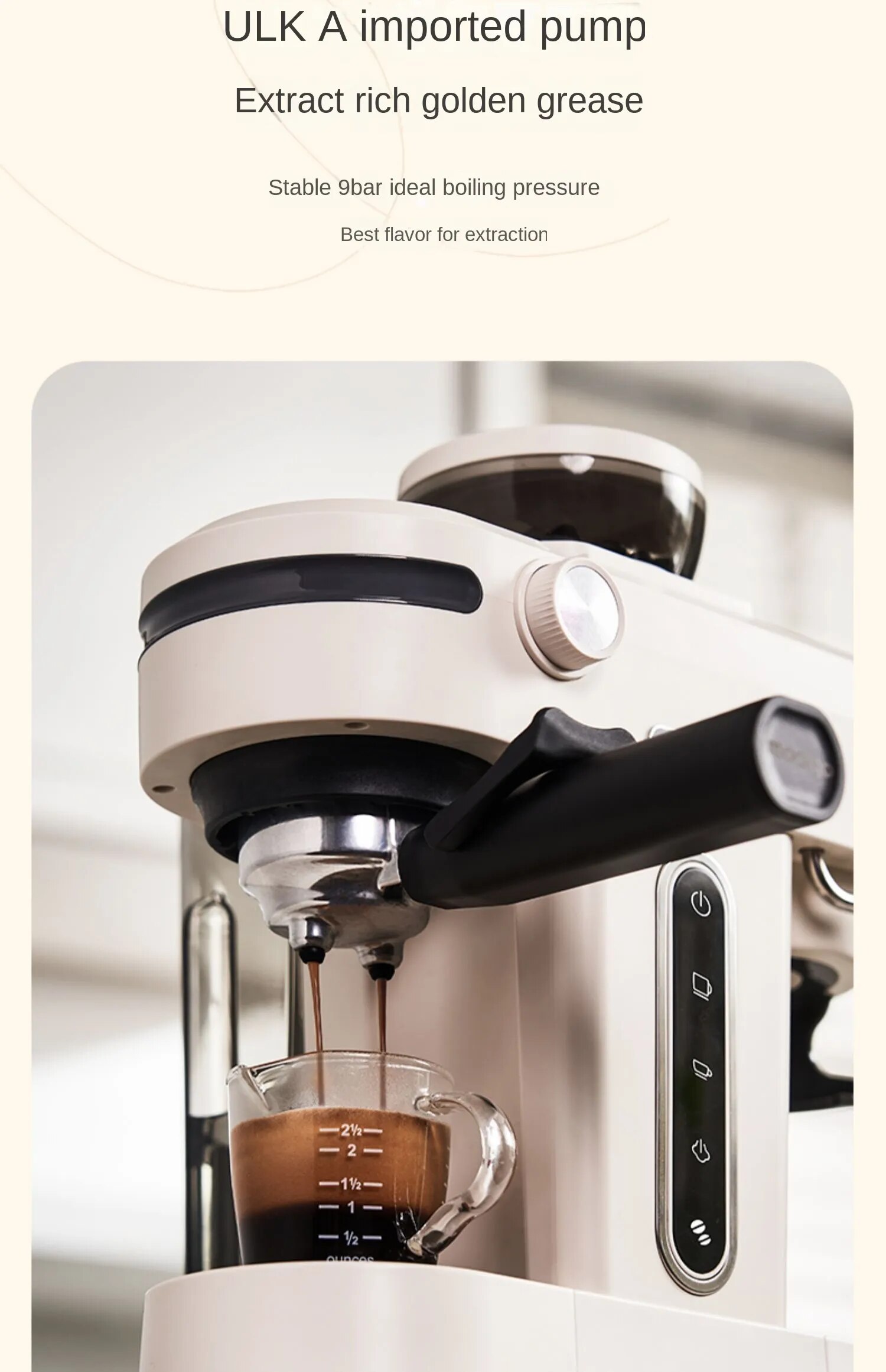 Moqiao-cafetera italiana semiautomática K1, pequeña y concentrada de espuma de leche, molienda americana integrada, 220V