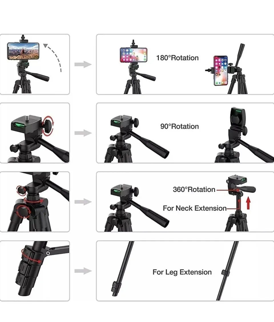 Anillo de luz Led con trípode para fotografía, accesorio fotográfico de iluminación de 26cm con soporte para móvil, Control remoto, perfecto para selfis y vídeos de Youtube