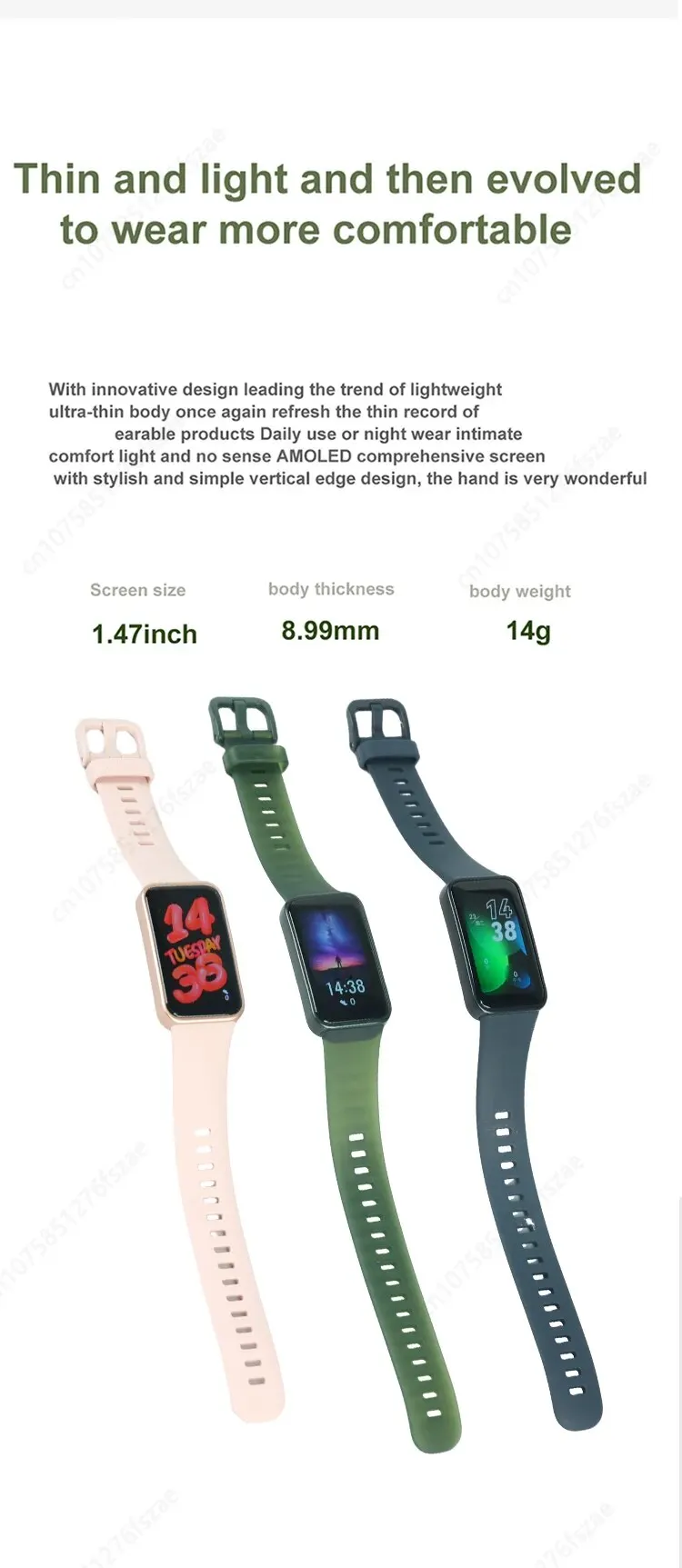 HUAWEI-pulsera inteligente Band 8 Original, reloj con control del ritmo cardíaco, oxígeno en sangre, Pantalla AMOLED de 2023 pulgadas, duración de la batería de 2 semanas, novedad de 1,47