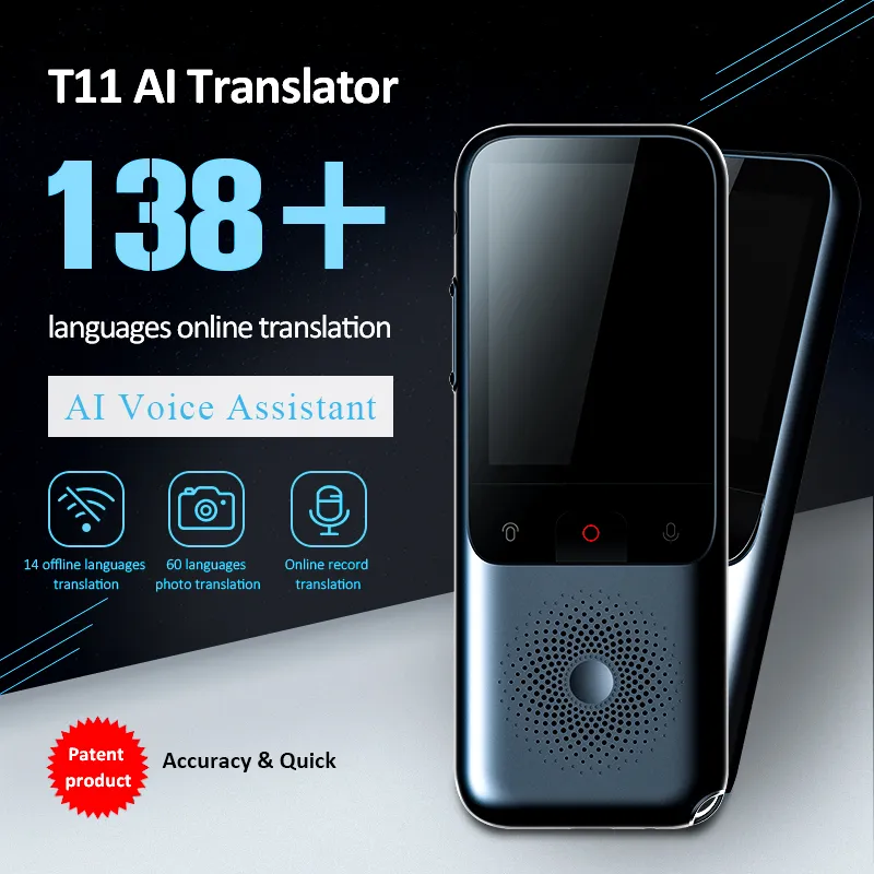 Traductor de Audio portátil T11, dispositivo inteligente de 2023 idiomas, sin conexión, en tiempo Real, voz inteligente, IA, fotos, novedad de 138