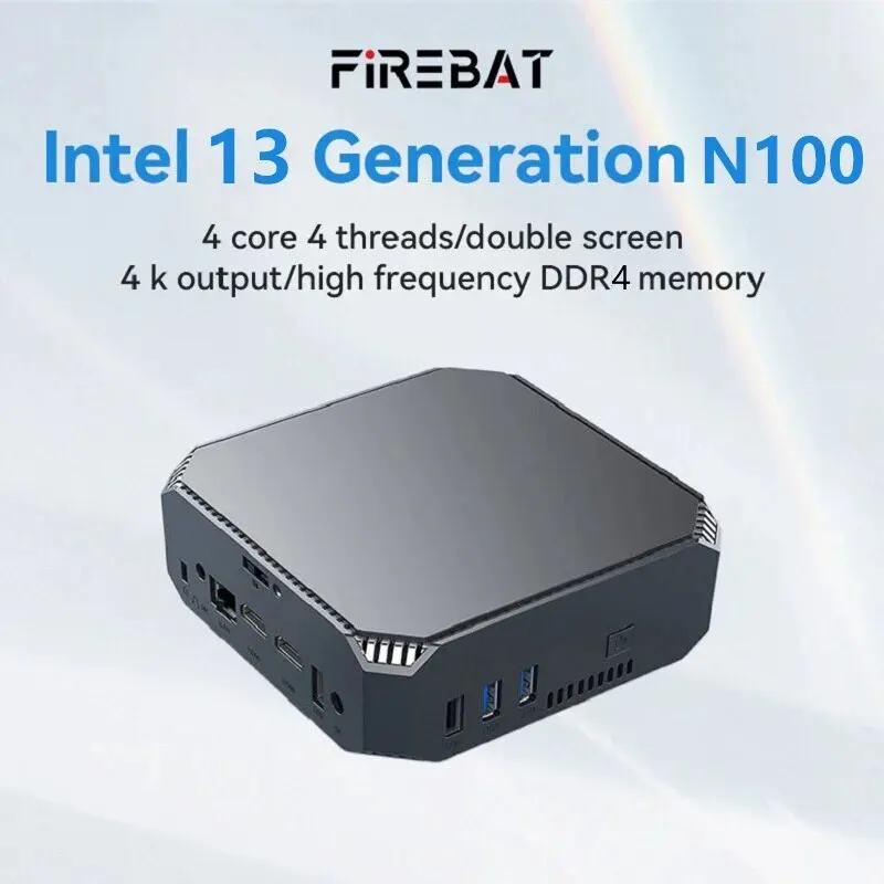 FIREBAT AK2 PLUS MiniPC Intel N100 de doble banda WiFi5 BT4.2 16GB 512GB Ordenador para juegos de escritorio Mini PC Gamer