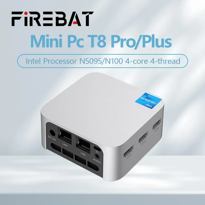 FIREBAT T8 Pro Plus Mini PC Intel 11th Gen Jasper Lake Celeron N5095 Ordenador para juegos de escritorio 8GB 256GB DDR4 WIFI5 BT4.2