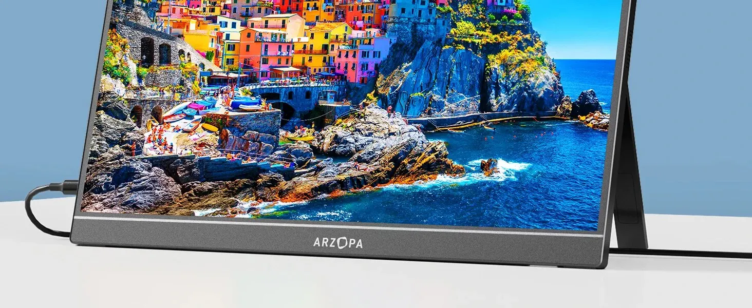 ARZOPA-Monitor portátil FHD de 17,3 pulgadas, pantalla externa de 1080p, IPS, USB C, HDMI, para juegos, PC, teléfono, Mac, Xbox, PS5, Switch