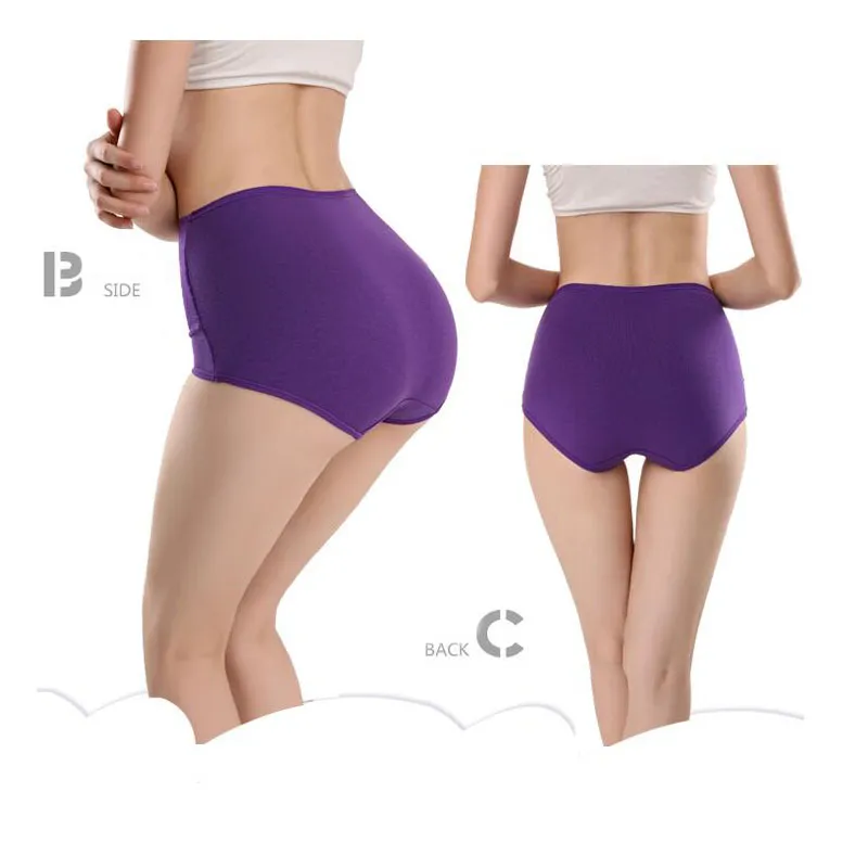 Bragas de talla grande para mujer, ropa interior Abdominal de cintura alta, calzoncillos de algodón sin costuras, lencería Sexy para L-5XL