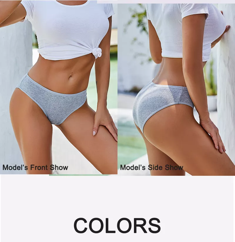 Bragas de algodón con patrón de diseño de Jacquard para mujer, ropa interior Sexy, lencería femenina, bragas íntimas de Color sólido