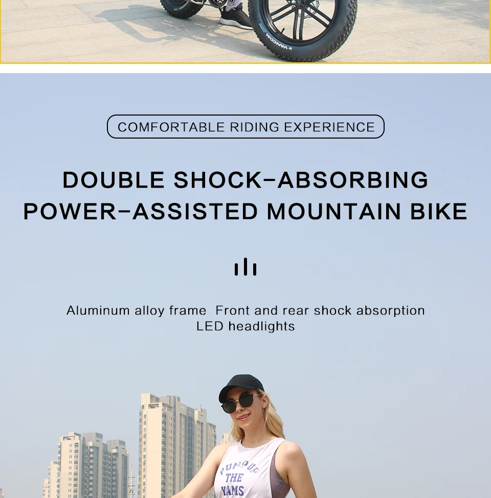 AKEZ-Bicicleta eléctrica para adultos, bici con batería de 750W, 48V, 13Ah, amortiguador hidráulico, para nieve, todoterreno, gran oferta